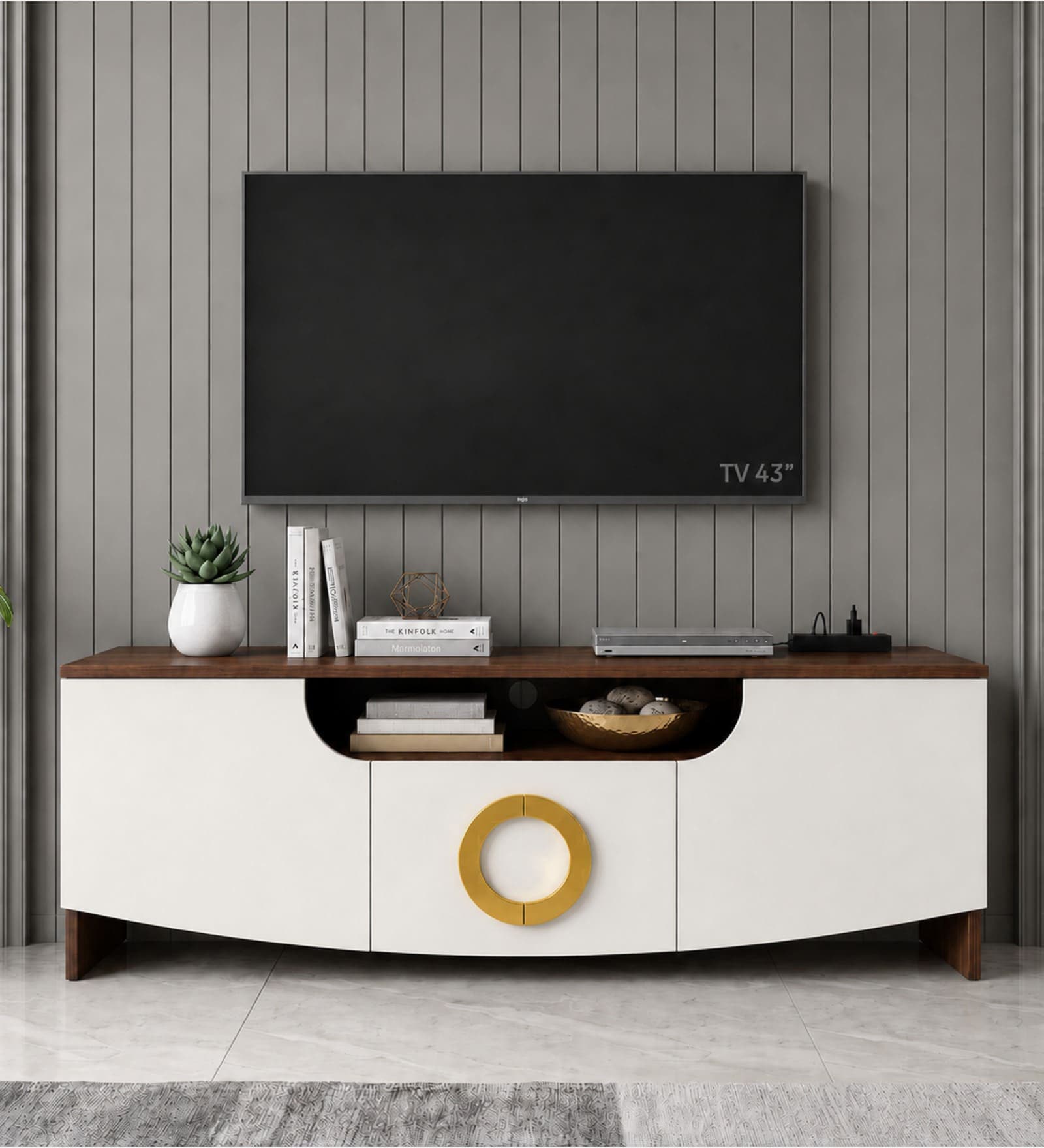Aurello TV Unit in White Finish