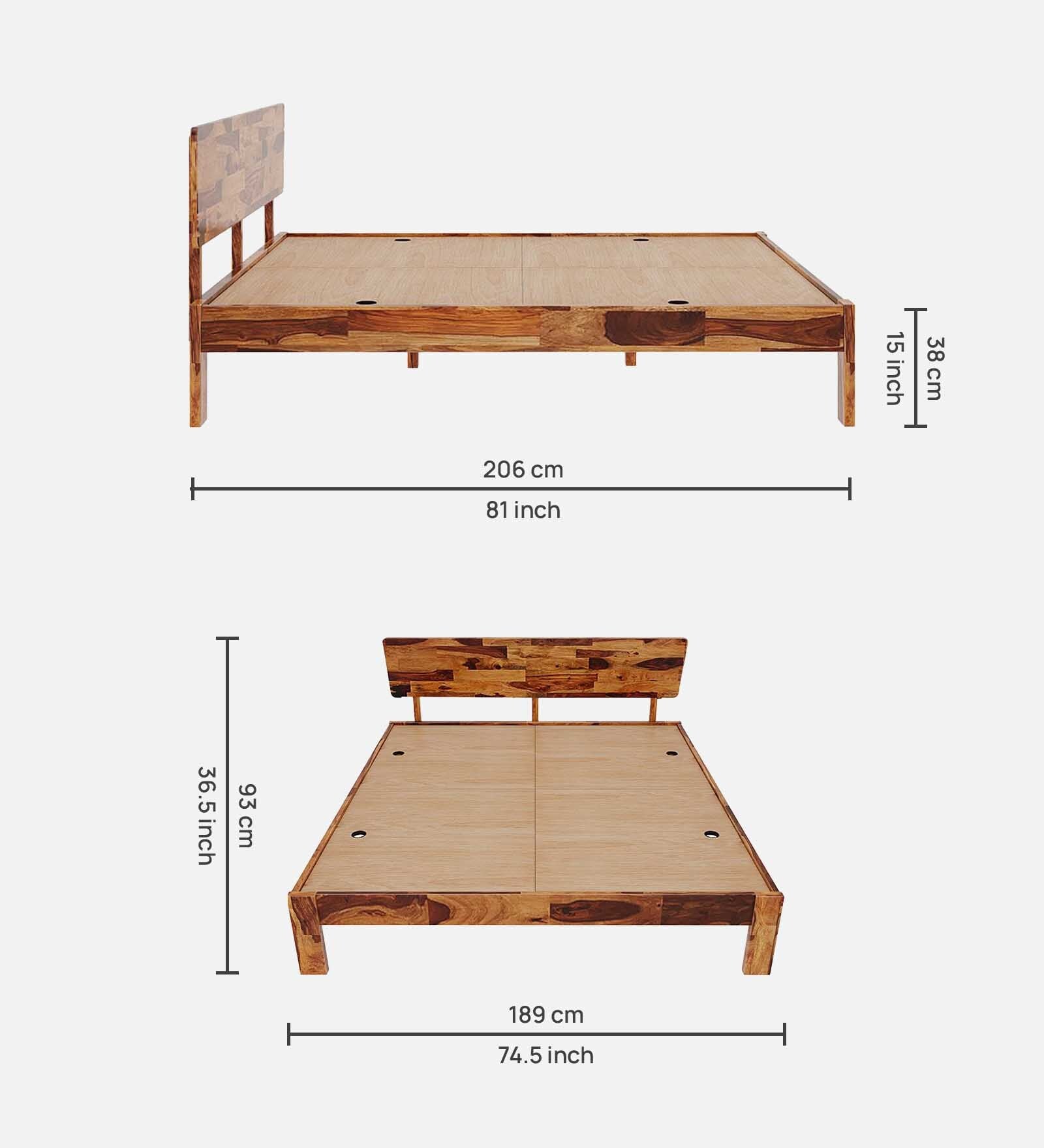 Auriga King Size Bed in Natural Finish