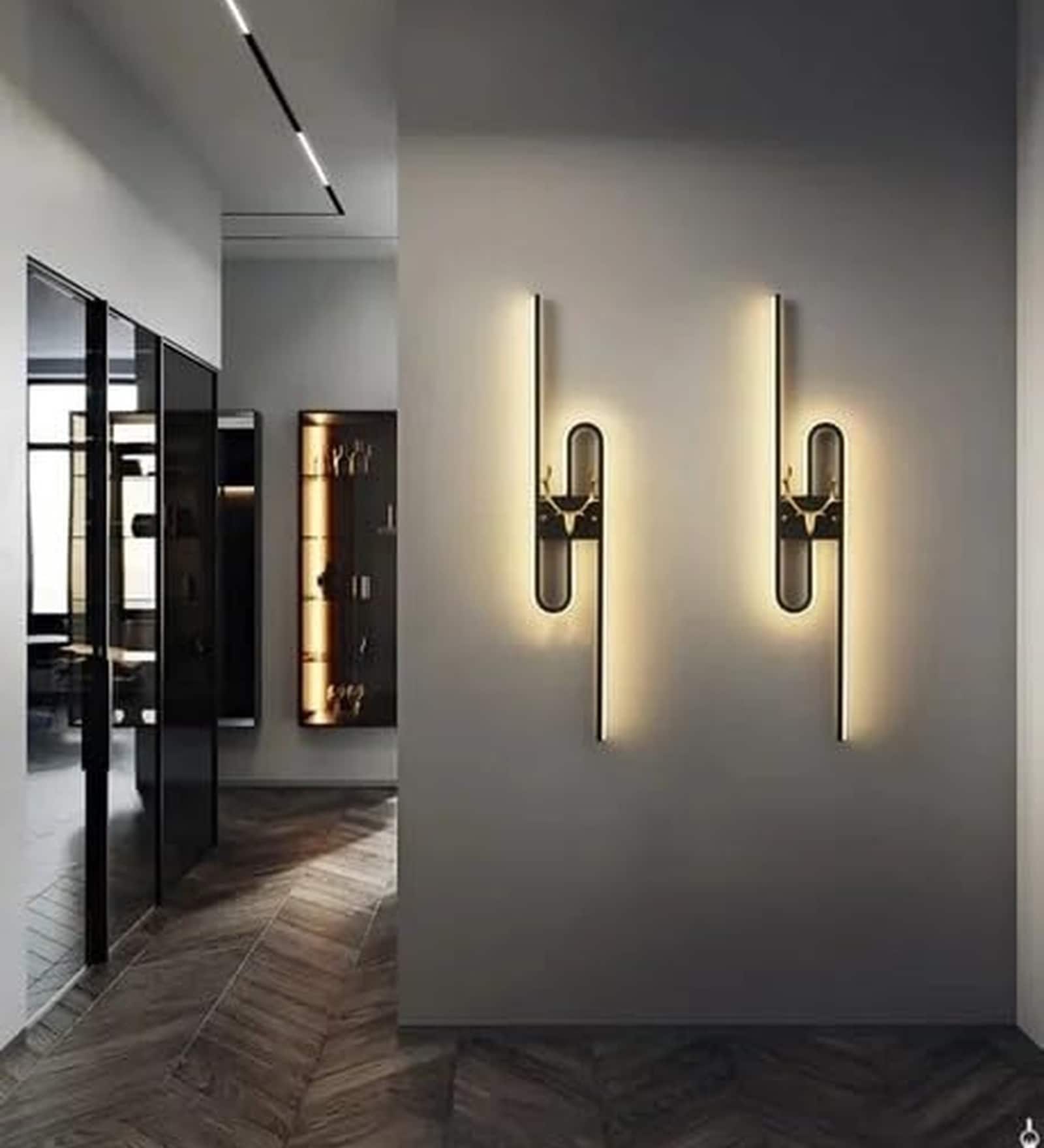 Aurora Arc Black LED Wall Sconce 3C Profile Light