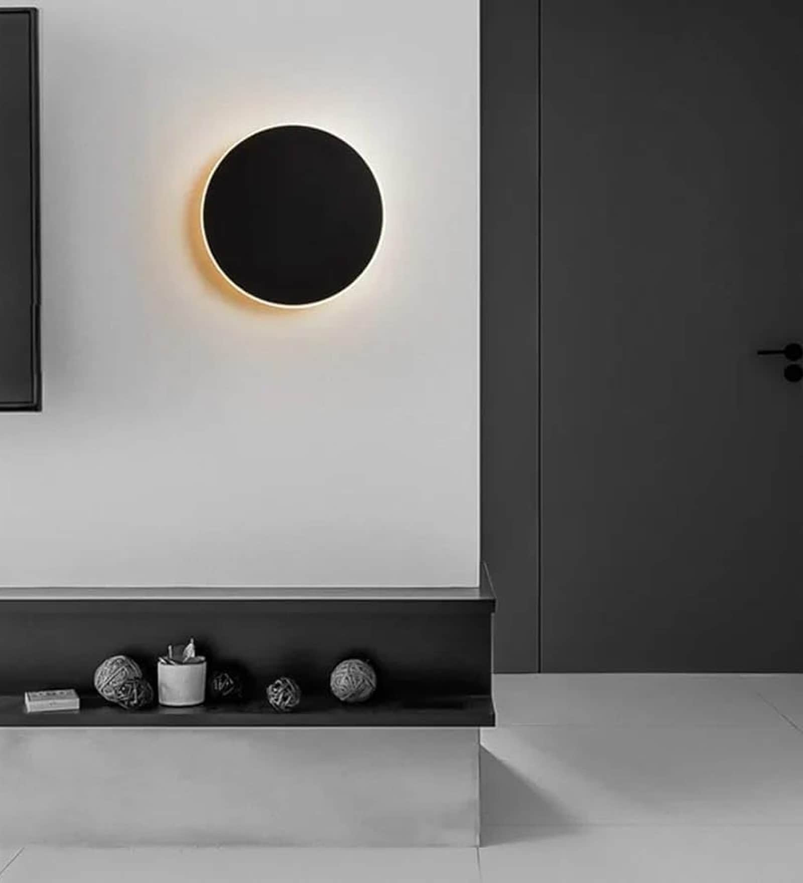 Aurora Halo Sand Black LED Wall Sconce 12W