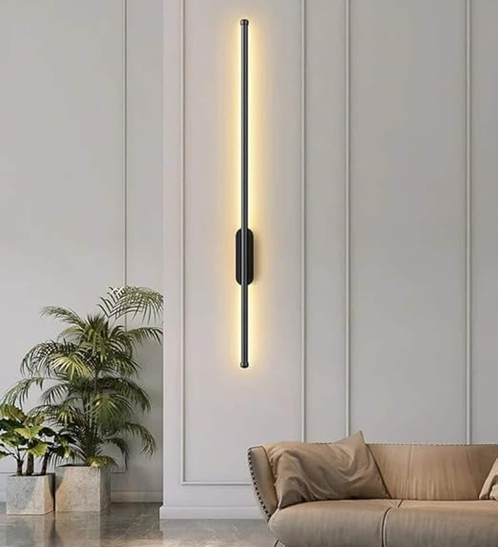 Aurora Linear Black 3C LED Wall Sconce 12W 600mm