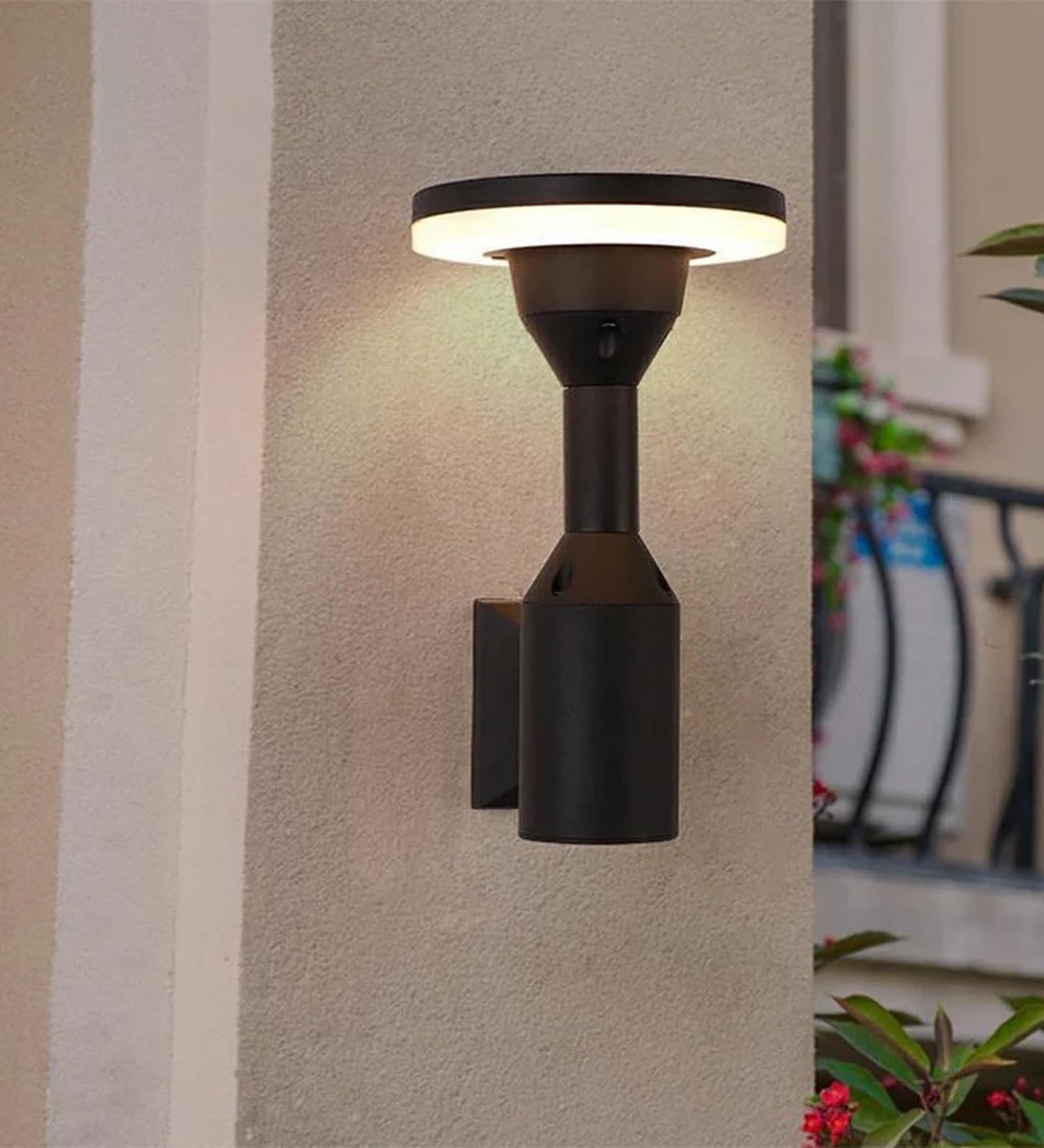 Aurora Sand Black LED Wall Sconce 12W Warm White Outdoor