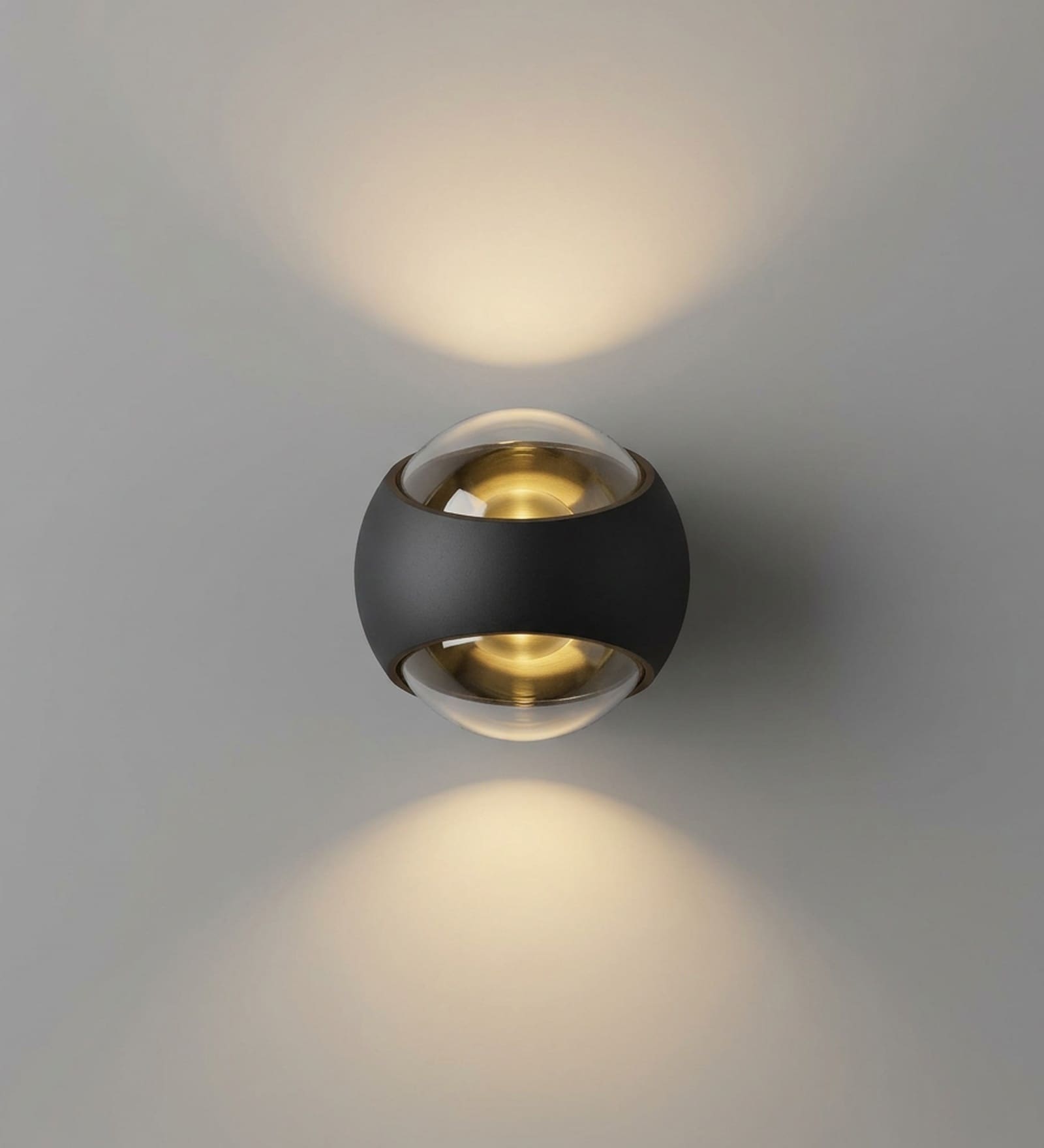 Aurora Sand Black LED Wall Sconce 2x3W Warm White Modern