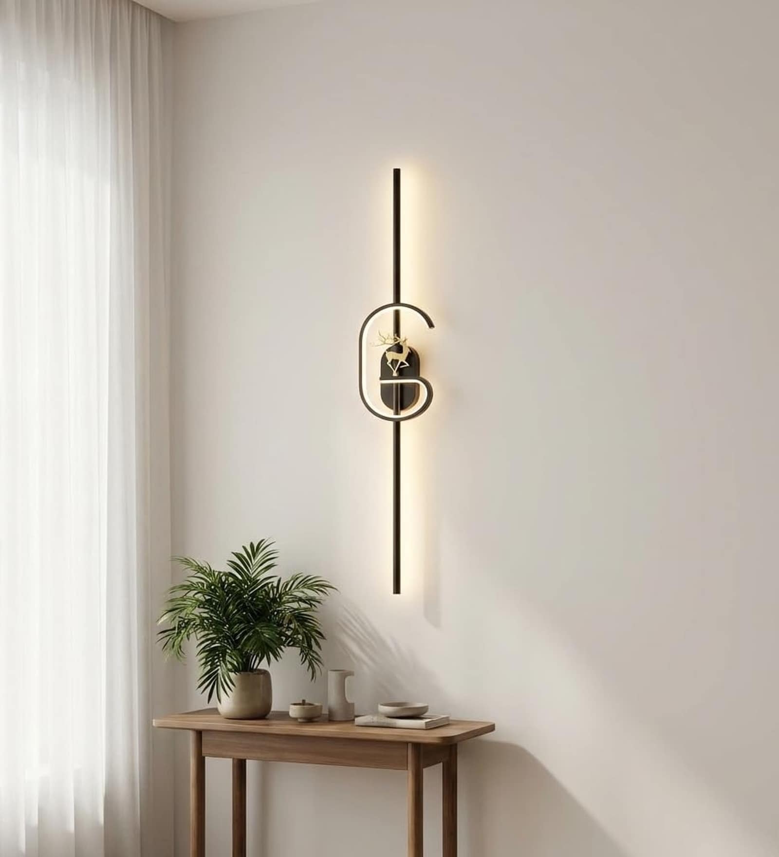 Aurora Zenith LED Wall Sconce, Metal Profile, Black Gold Finish