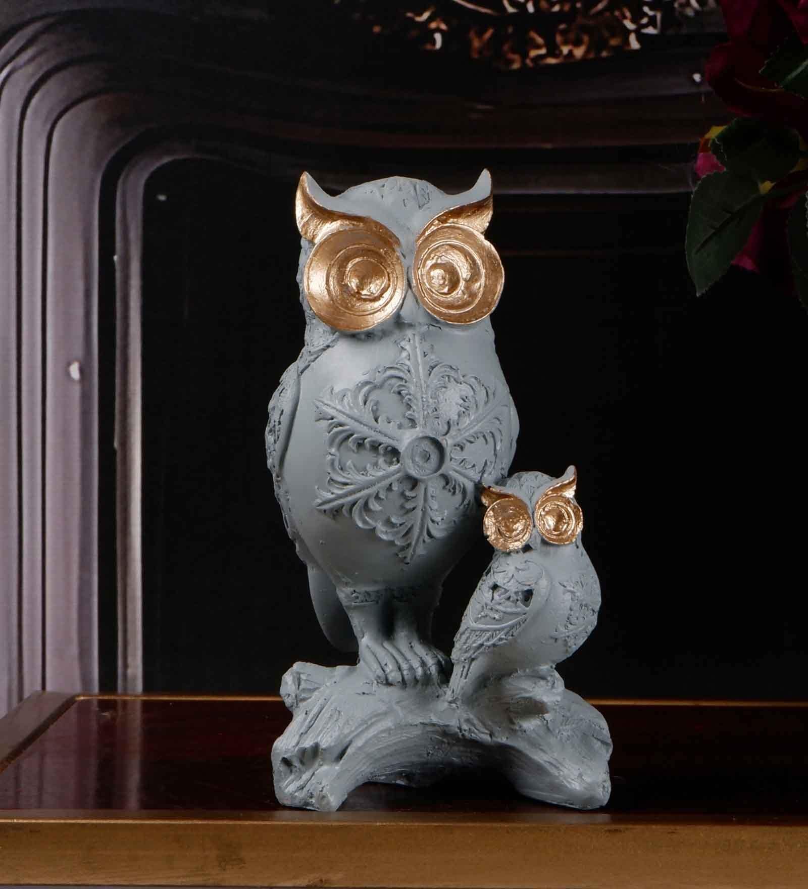 Buy Auspicious Owl Grey Polyresin Figurine at 64 OFF by The White Ink