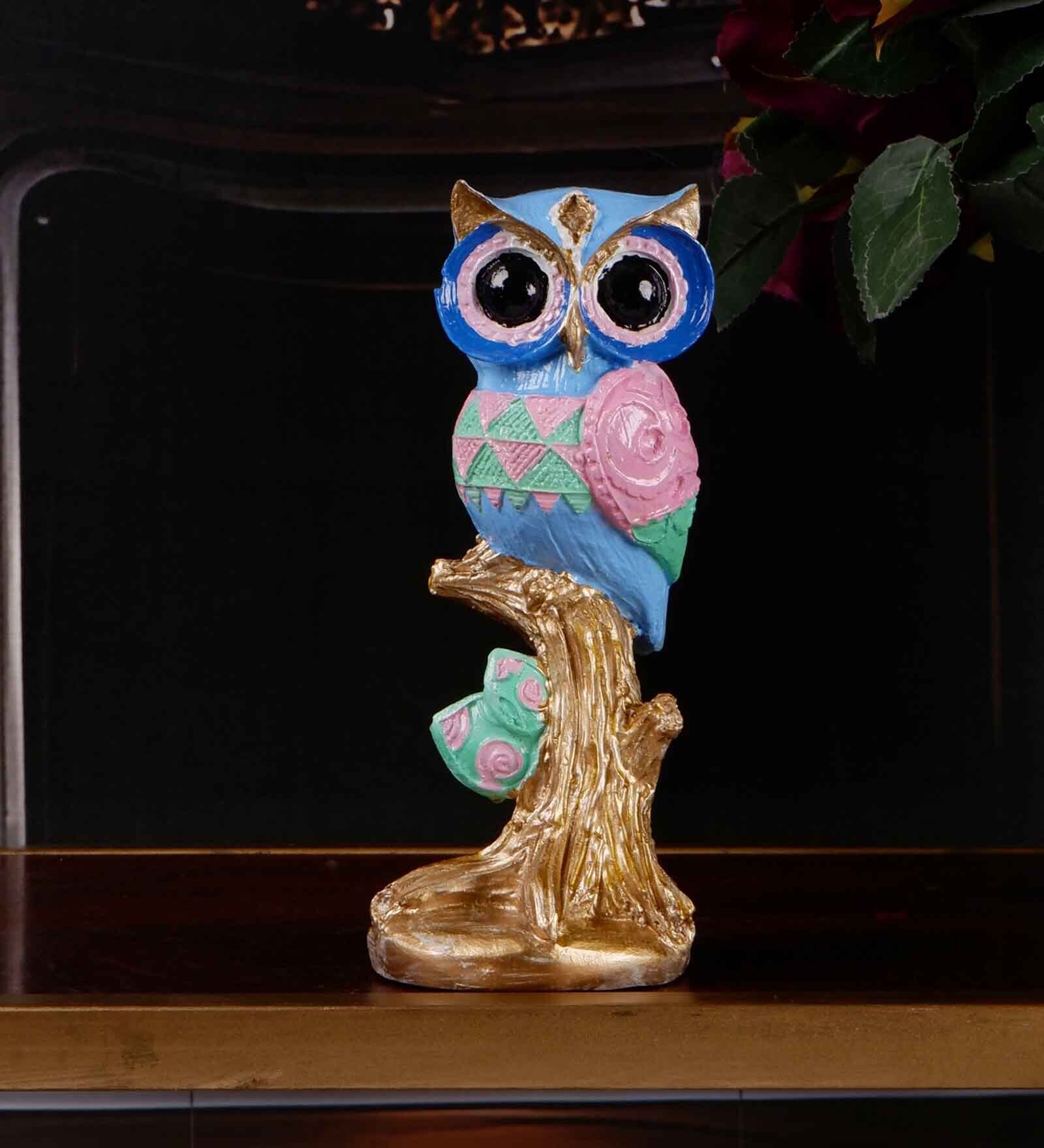Buy Auspicious Owl Multicolour Polyresin Figurine at 46 OFF by The