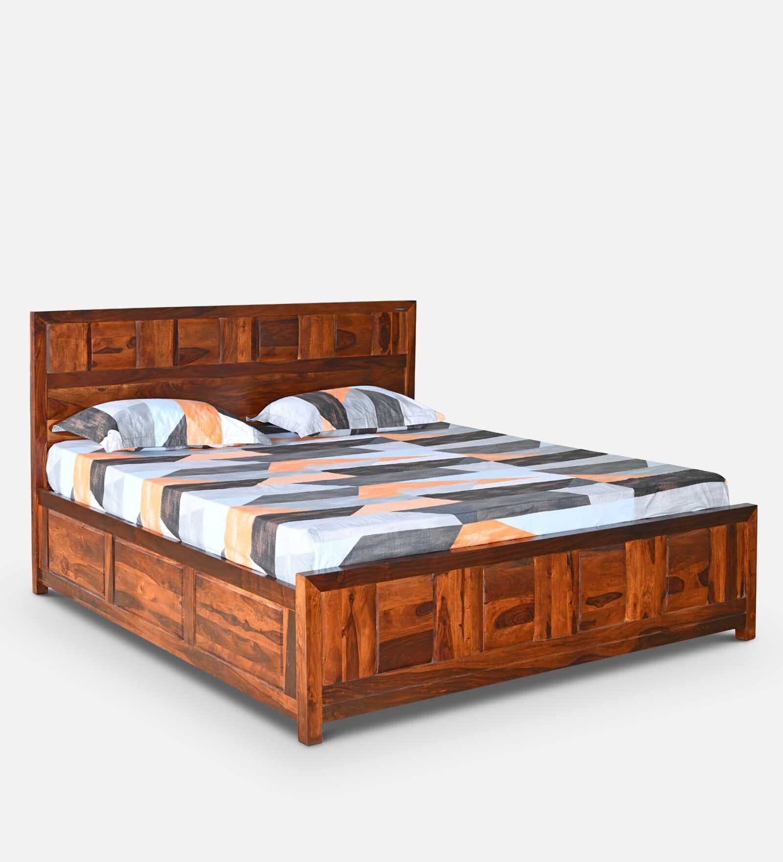 Austin King Bed with Storage in Walnut finish