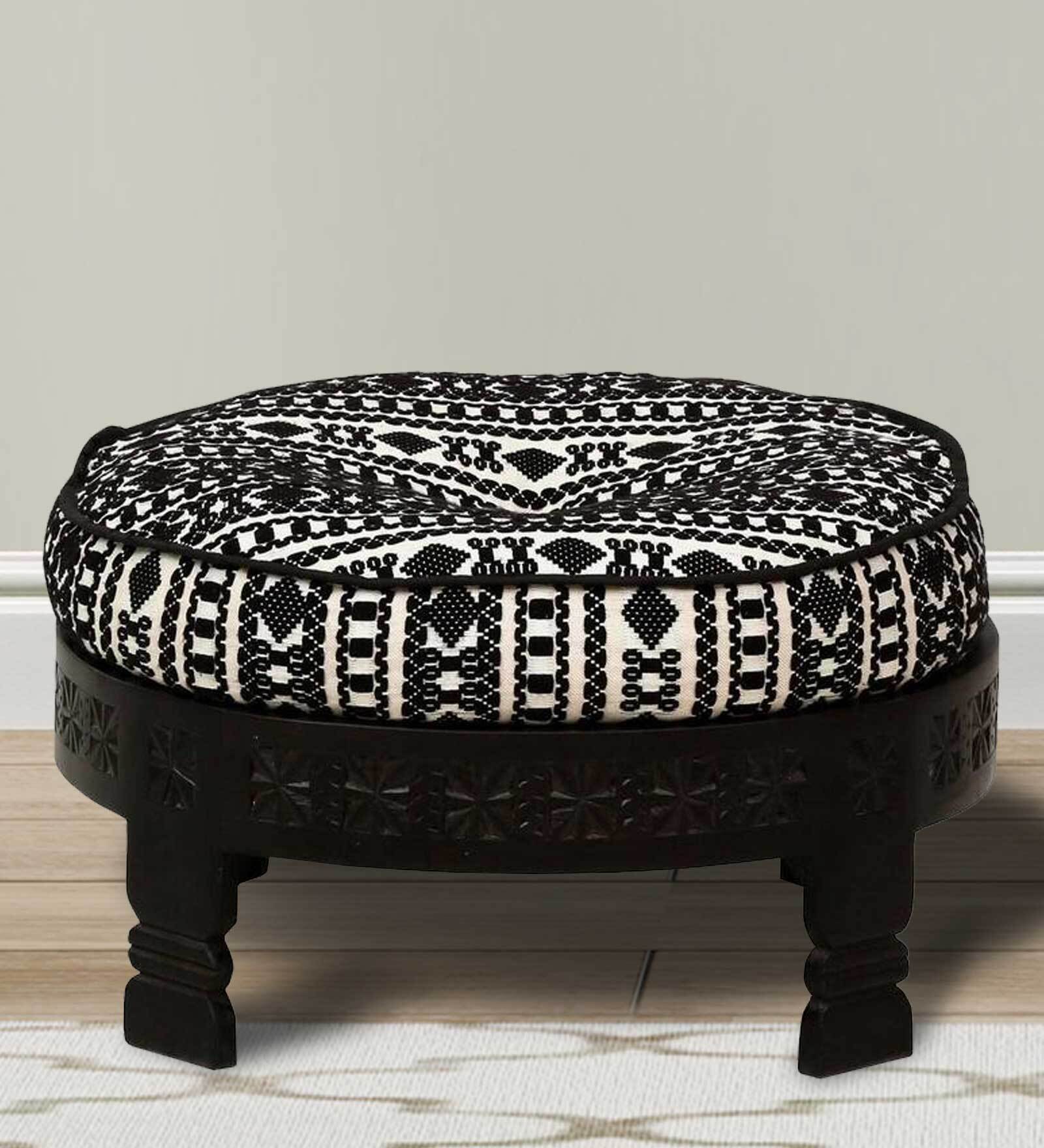 Auti Solid Wood Foot Stool In Warm Chestnut Finish