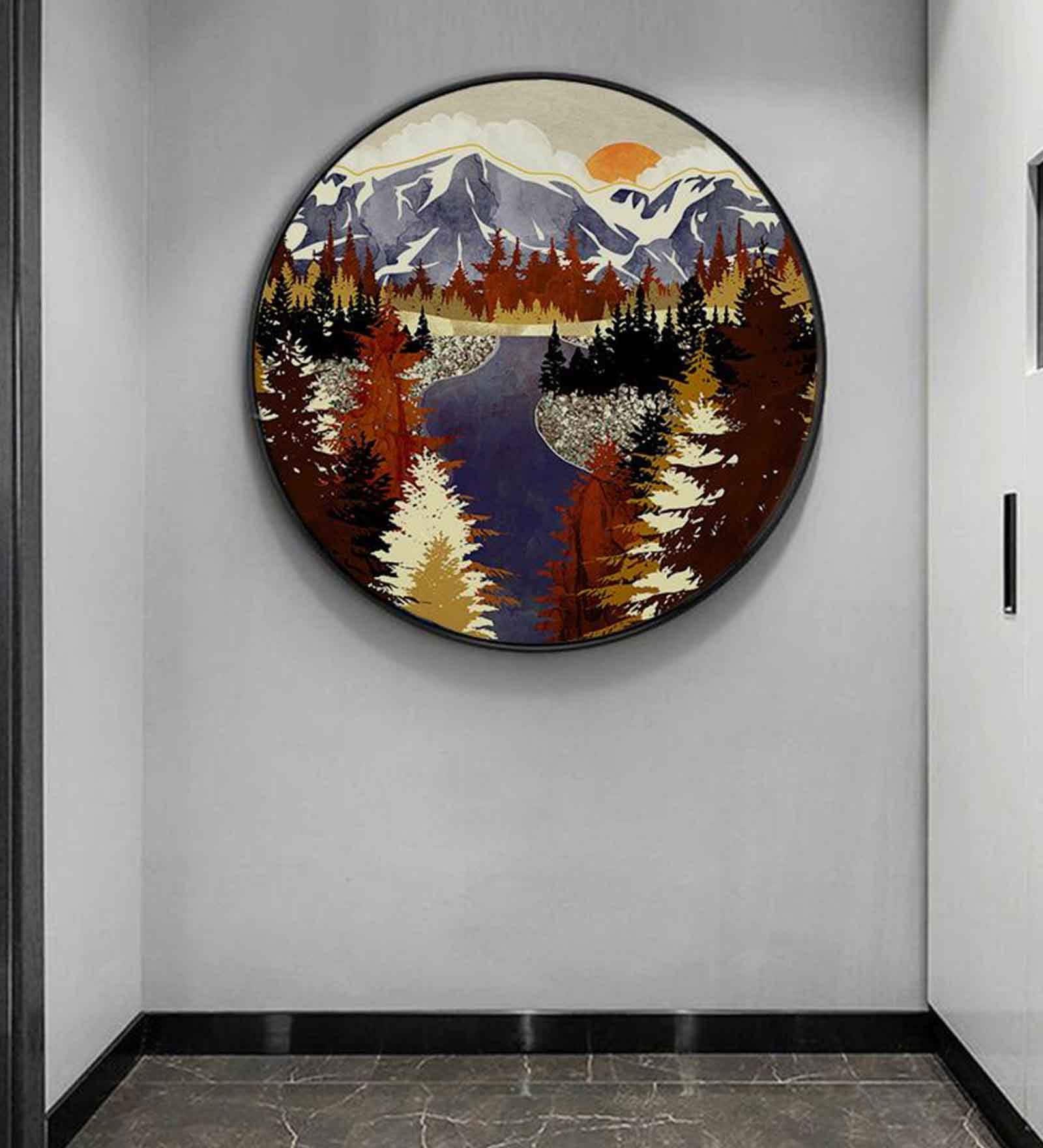 Autumn Black Canvas Framed Wall Plates
