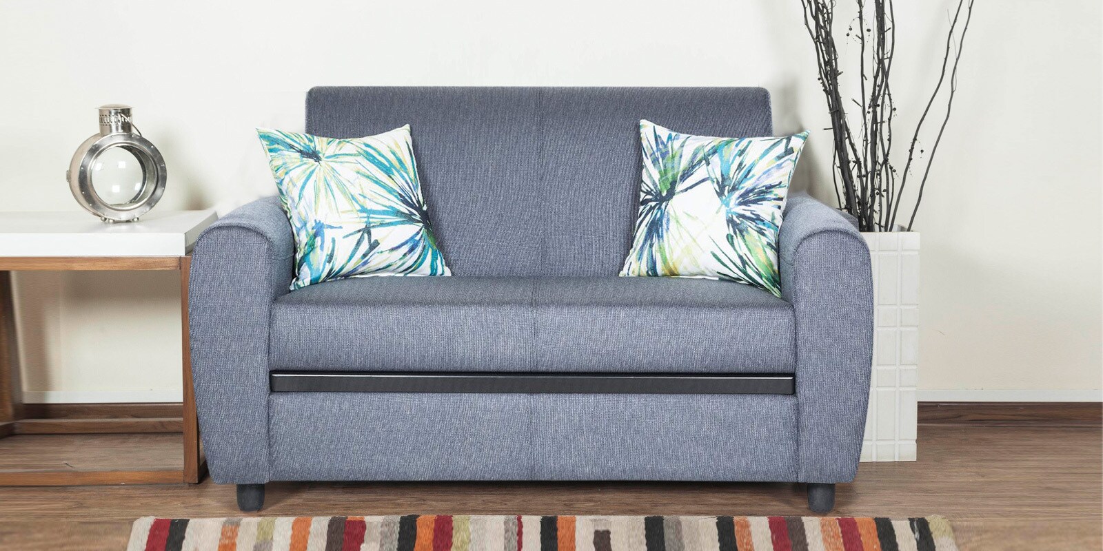 Buy Austin Two Seater Sofa in Prussian Blue Colour by Urban Living Online 2 Seater Sofas 2