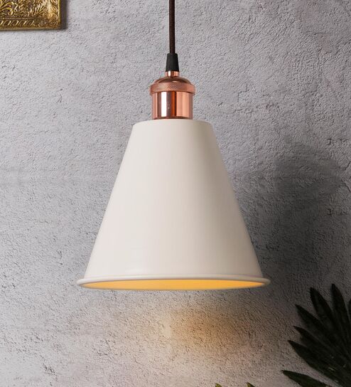 Audie White Metal Hanging Light
