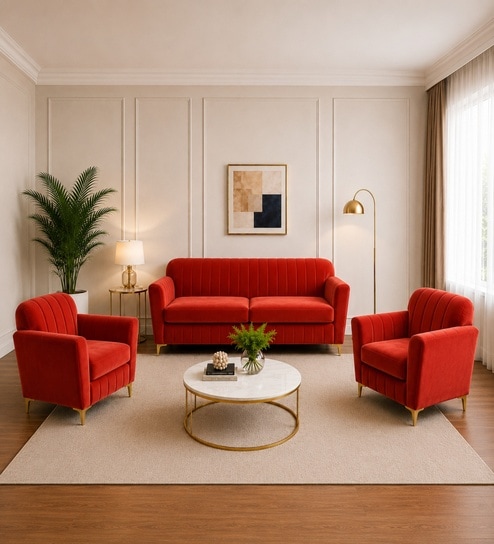 Augusta (3+1+1) Seater Sofa In Orange Color