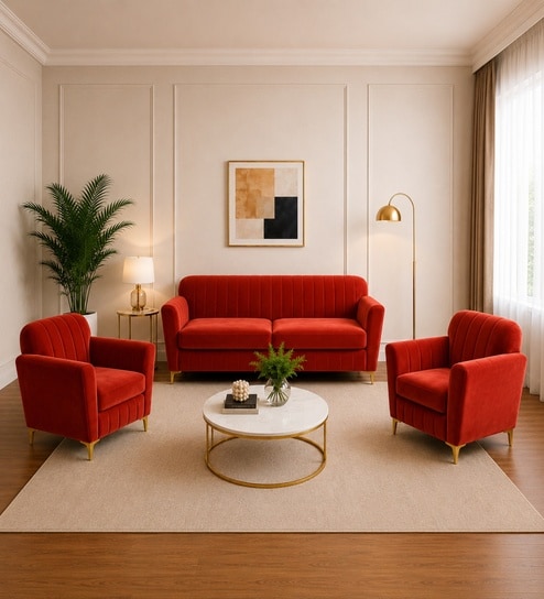 Augusta (3+1+1) Seater Sofa In Rose Color