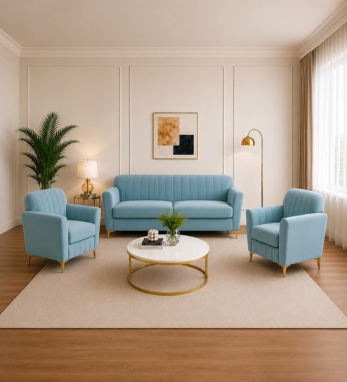 Augusta (3+1+1) Seater Sofa In Teal Color