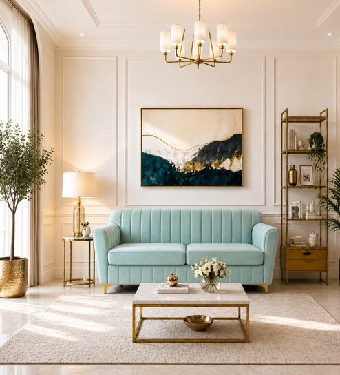 Augusta 3 Seater Sofa In Teal Color