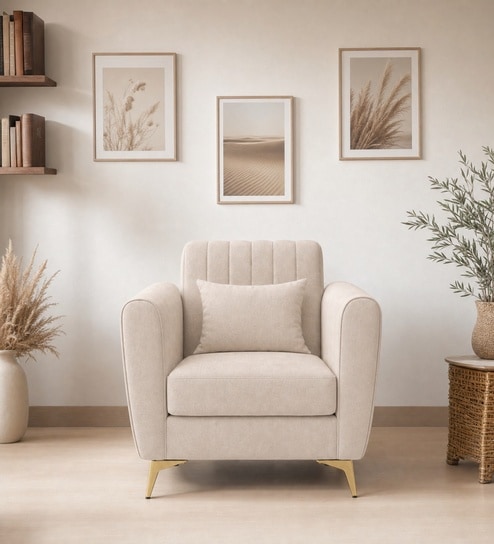 Aura 1 Seater Sofa In Beige Color