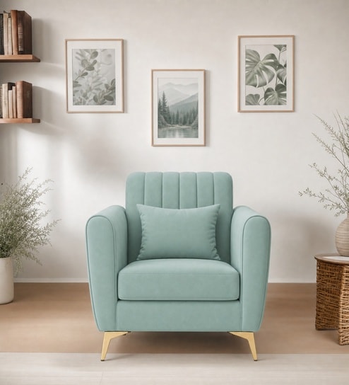 Aura 1 Seater Sofa In Sea Green Color