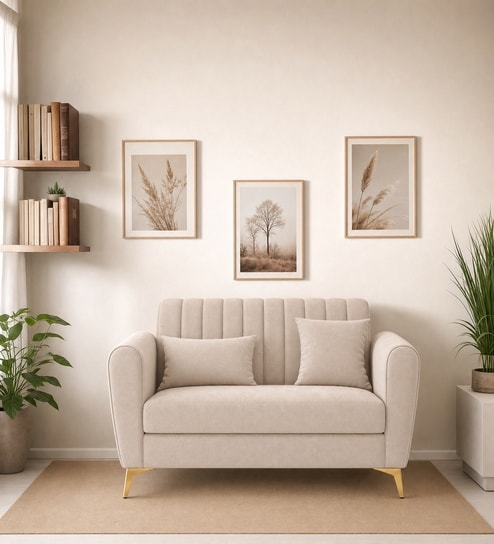 Aura 2 Seater Sofa In Beige Color