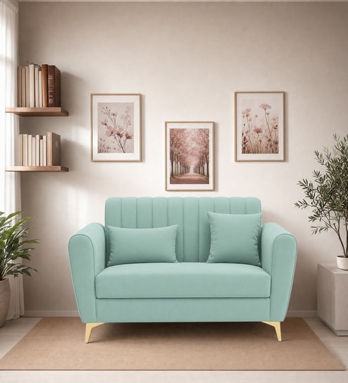 Aura 2 Seater Sofa In Sea Green Color