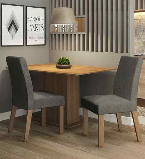 Aurea 2 Seater Dining Set In Brown Finish
