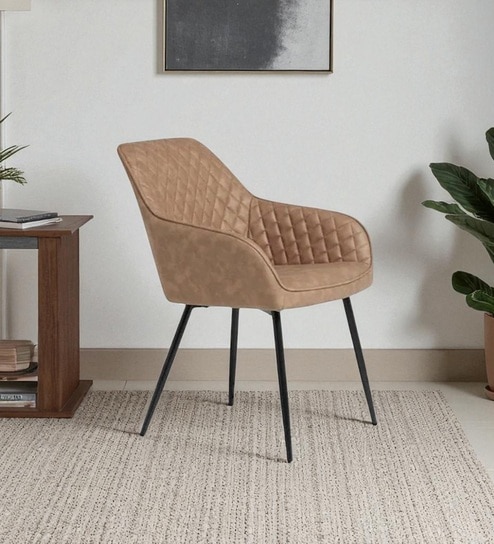 Aurelia Leather Armchair In Brown Color