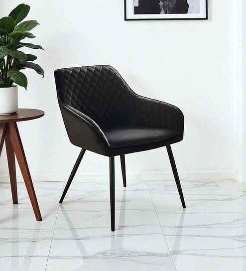 Aurelia Leather Armchair In Black Color