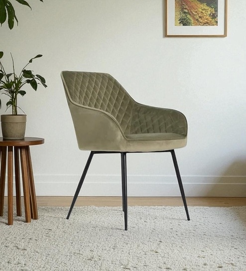 Aurelia Leather Armchair In Olive Green Color