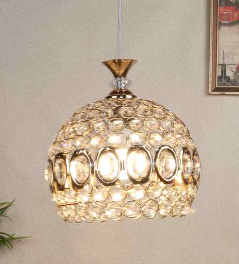 Aurelia Gold Iron Hanging Light | E27 holder | without Bulb | Eliante by Jainsons Lights