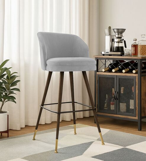 Aurelia Modern Bar Stool In Light Grey Colour