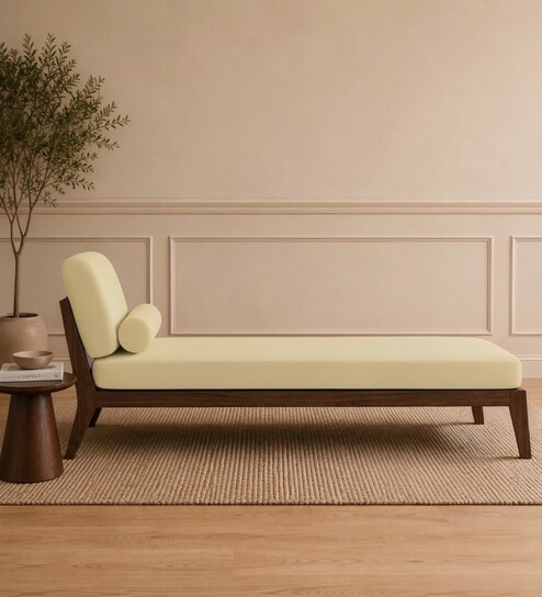 Aurelio Sheesham Wood Lounger In Beige Color