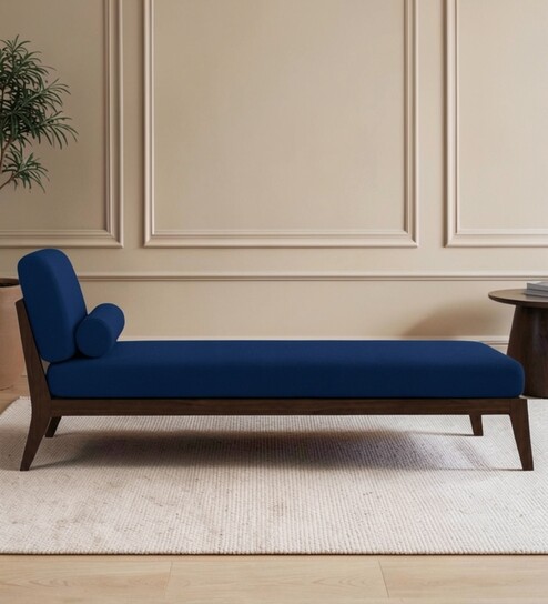 Aurelio Sheesham Wood Lounger In Blue Color