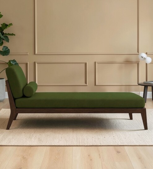 Aurelio Sheesham Wood Lounger In Green Color