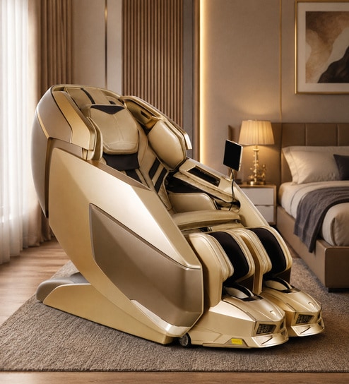 Aurex Leather Premium Massage Chair In Gold Colour