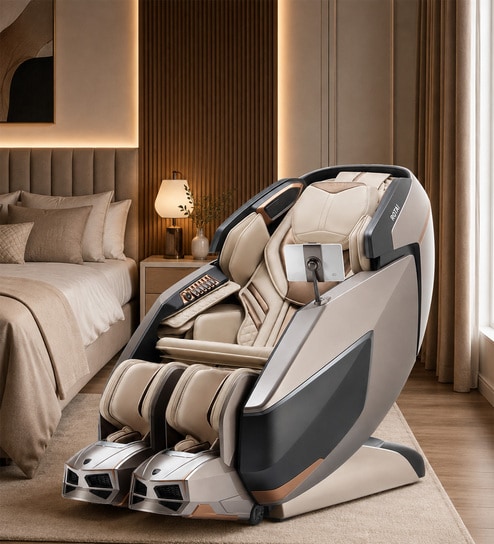 Aurex Leather Premium Massage Chair In Silver Colour