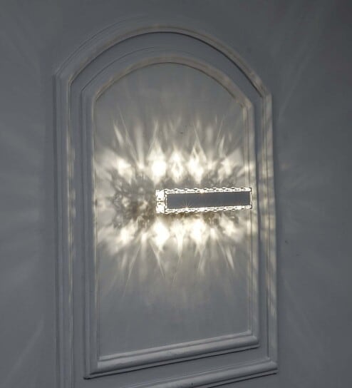 Aurion Crystal Led Mirror Wall Light With Asfour Crystals | Modern Vanity Light For Bathroom Mirror, Dressing Table & Living Room | Chrome Finish Metal Body (Inbuilt Led)