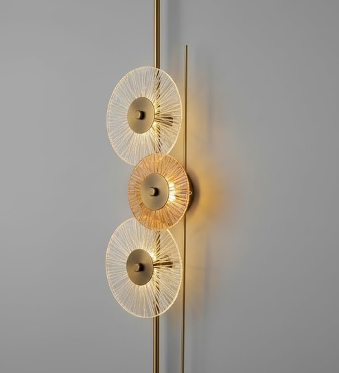 Aurora Cascade 900MM Gold Metal Glass LED Wall Sconce