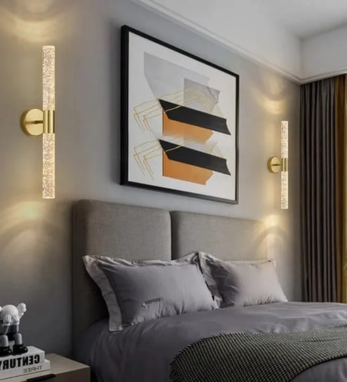 Aurora Crystal Beam 3C LED Wall Sconce Gold 600mm