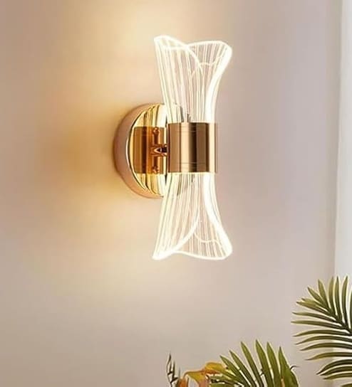 Aurora Luxe Gold Acrylic 3C LED Wall Sconce for Living Room