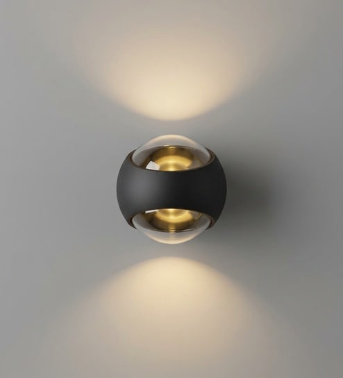 Aurora Sand Black LED Wall Sconce 2x3W Warm White Modern
