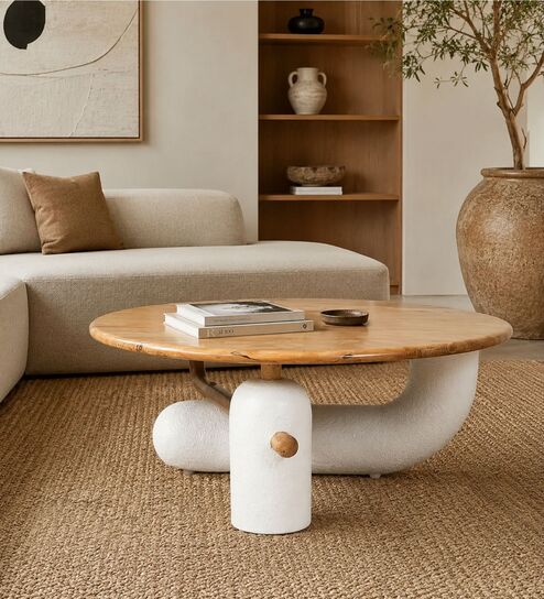 Aurum Centre Table In Natural Bleach Finish