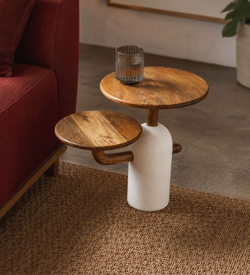 Aurum Side Table In White Finish