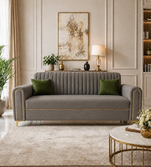 Austin 3 Seater Sofa In Grey Color