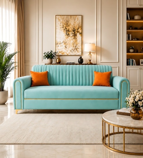 Austin 3 Seater Sofa In Teal Color