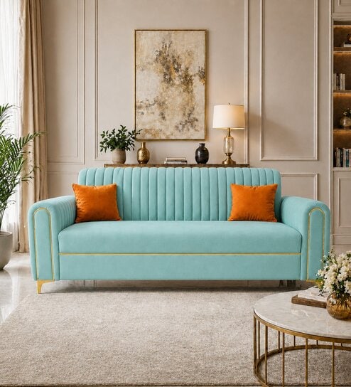 Austin 3 Seater Sofa In Teal Color