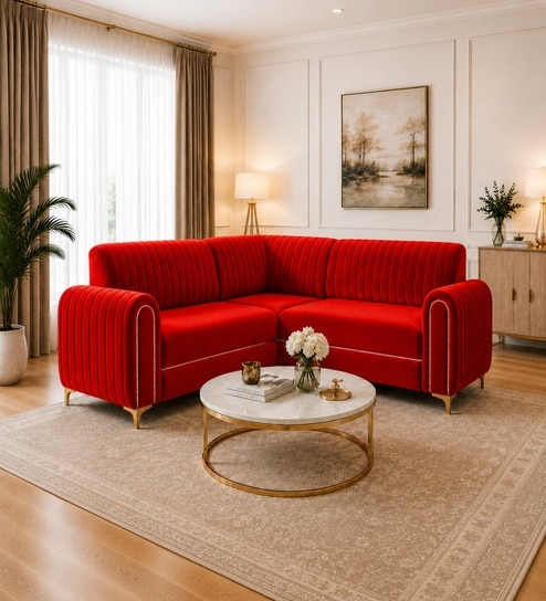 Austin 6 Seater Corner Sofa In Orange Color