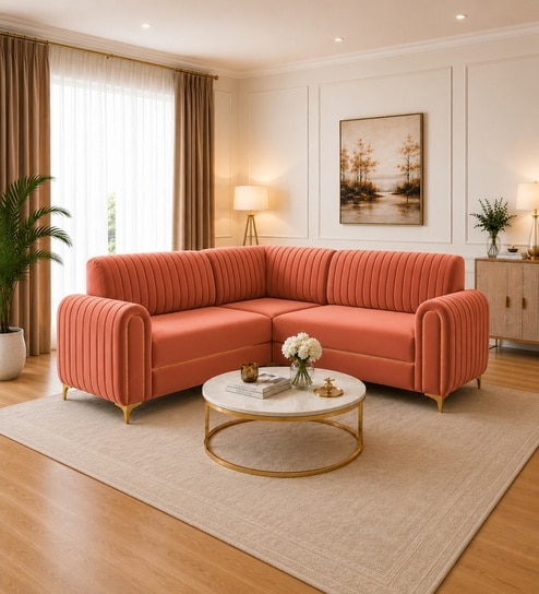 Austin 6 Seater Corner Sofa In Rose Color