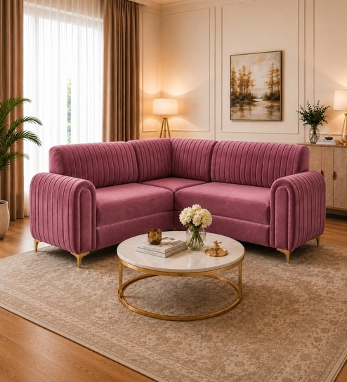 Austin 6 Seater Corner Sofa In Rose Color