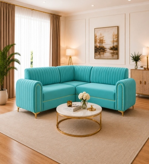 Austin 6 Seater Corner Sofa In Teal Color