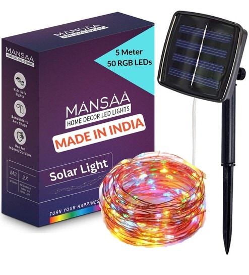 Auto On/OFF 5 Mtrs (50 LED) Multicolour Solar Powered LED String Light