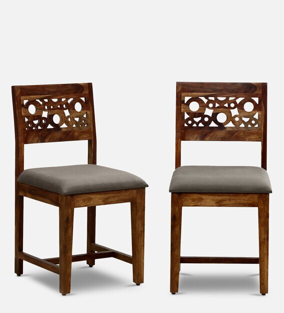 Buy Aura Solid Wood Set Of 2 Dining Chairs In Provincial Teak Finish Woodsworth By Pepperfry Online Uphlostered Side Dining Chairs Dining Furniture Pepperfry Product